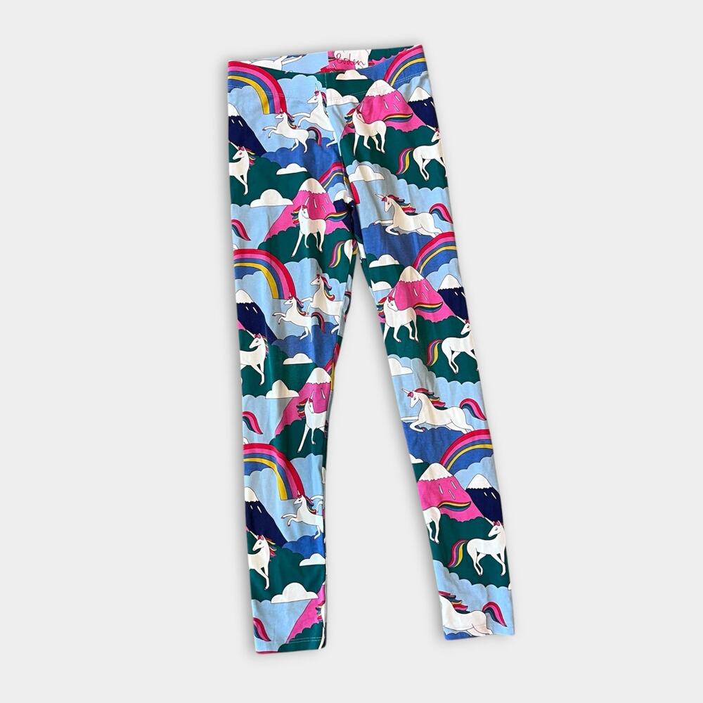 Mini Boden Fun Printed Leggings Rainbow Unicorns 11-12